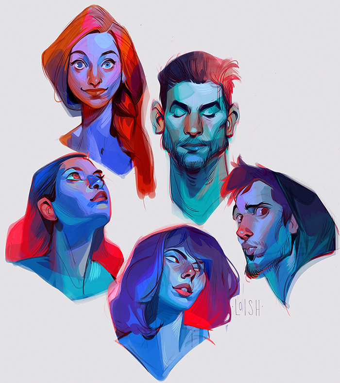 colorful heads