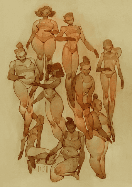 pose sketches – color