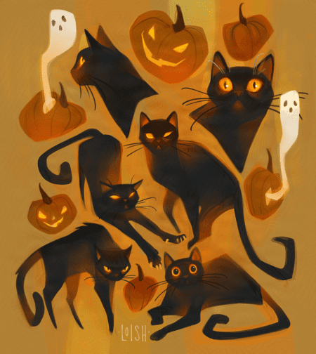 halloween cats