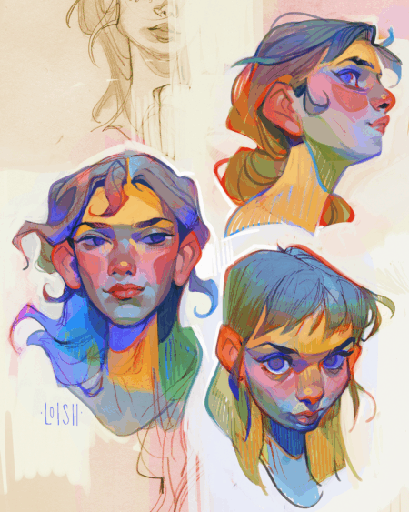 colorful heads